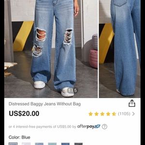 Distressed Baggy Jeans with No Bag